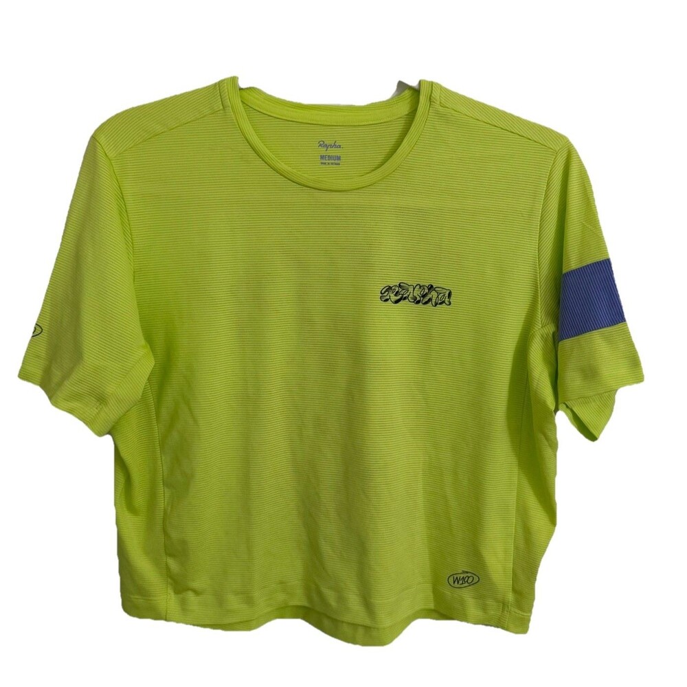 Rapha Shirt Womens Medium Yellow Green 100 Crop Technical Tee Zuzanna Rogatty